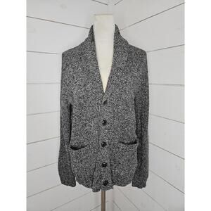 J Crew small black and white heathered cardigan